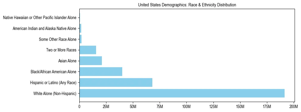 Race and Ethnicity Distribution Chart for the United States